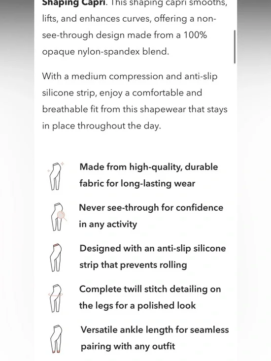 Shapermint Black High-Waist Capri Leggings - Picture 7 of 8